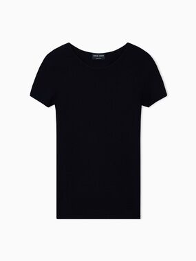 Giorgio Armani Black Short-Sleeve Fine Knit Tee